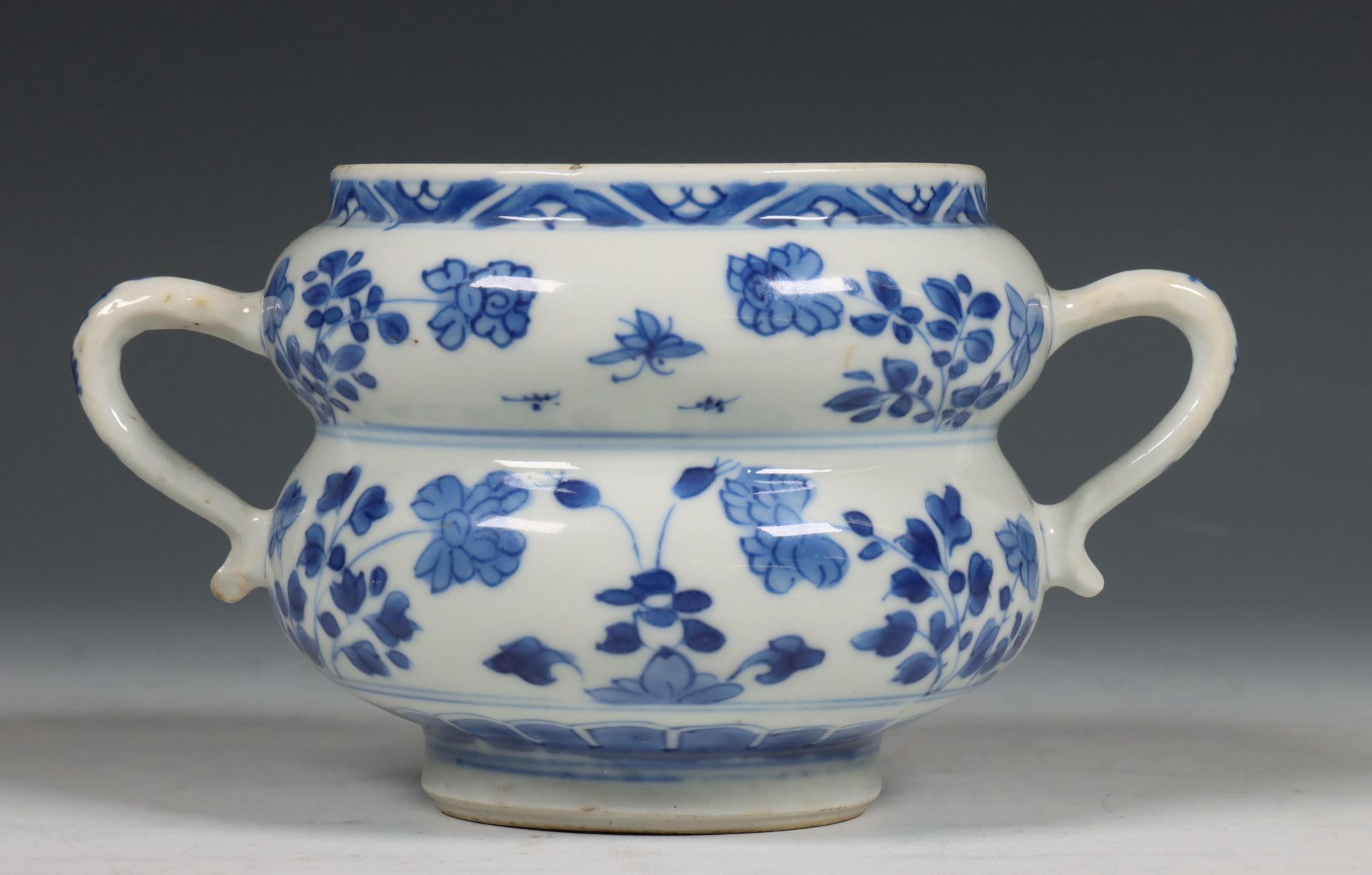 China, blauw-wit porseleinen écuelle, Kangxi periode (1662-1722), - Bild 8 aus 9