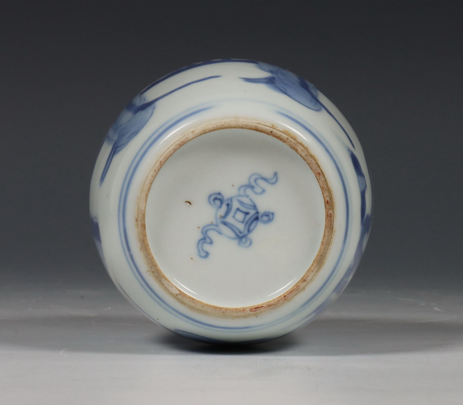 China, blauw-wit porseleinen theebusje met zilveren deksel, Kangxi periode (1662-1722), het zilver l - Bild 6 aus 11