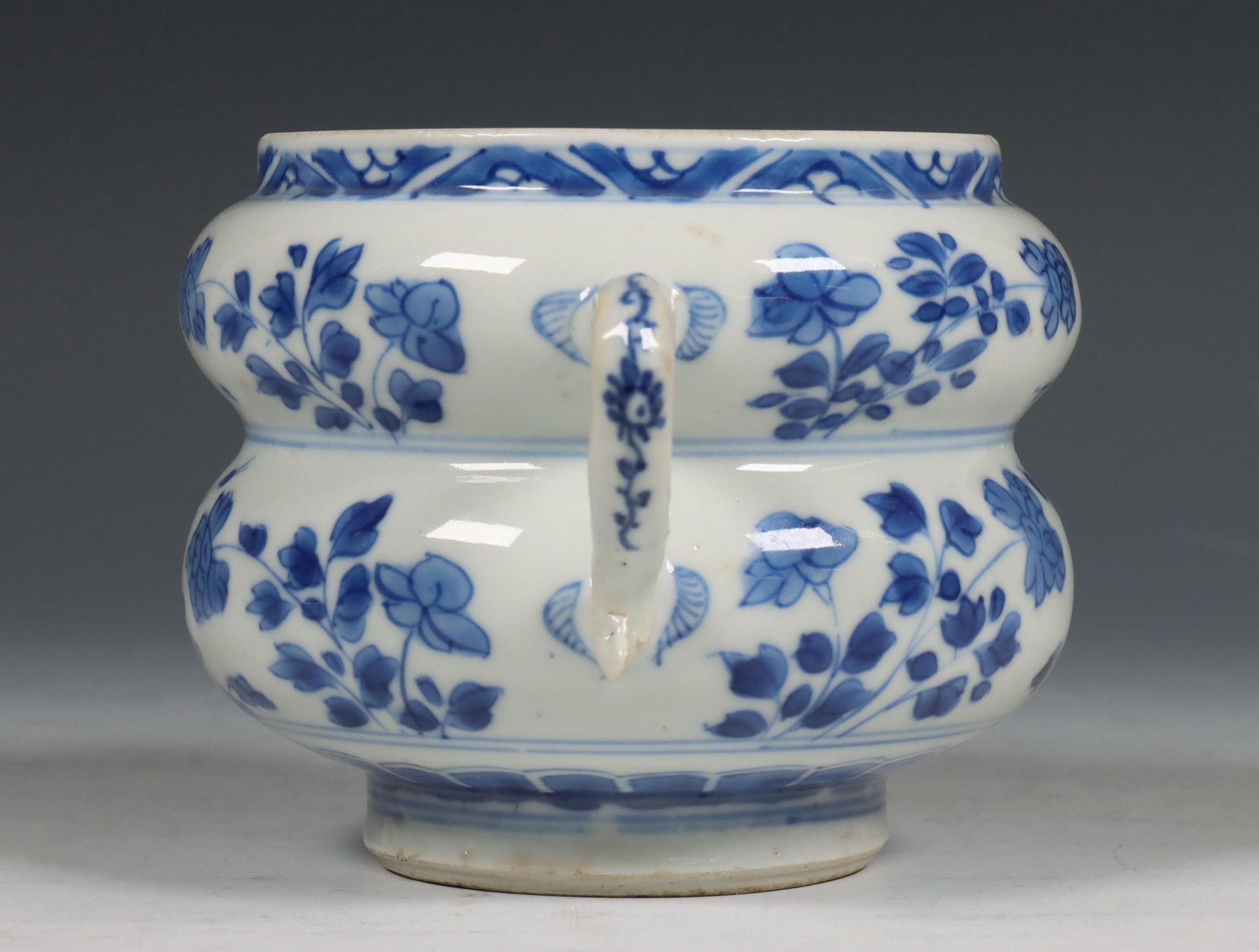 China, blauw-wit porseleinen écuelle, Kangxi periode (1662-1722), - Bild 6 aus 9