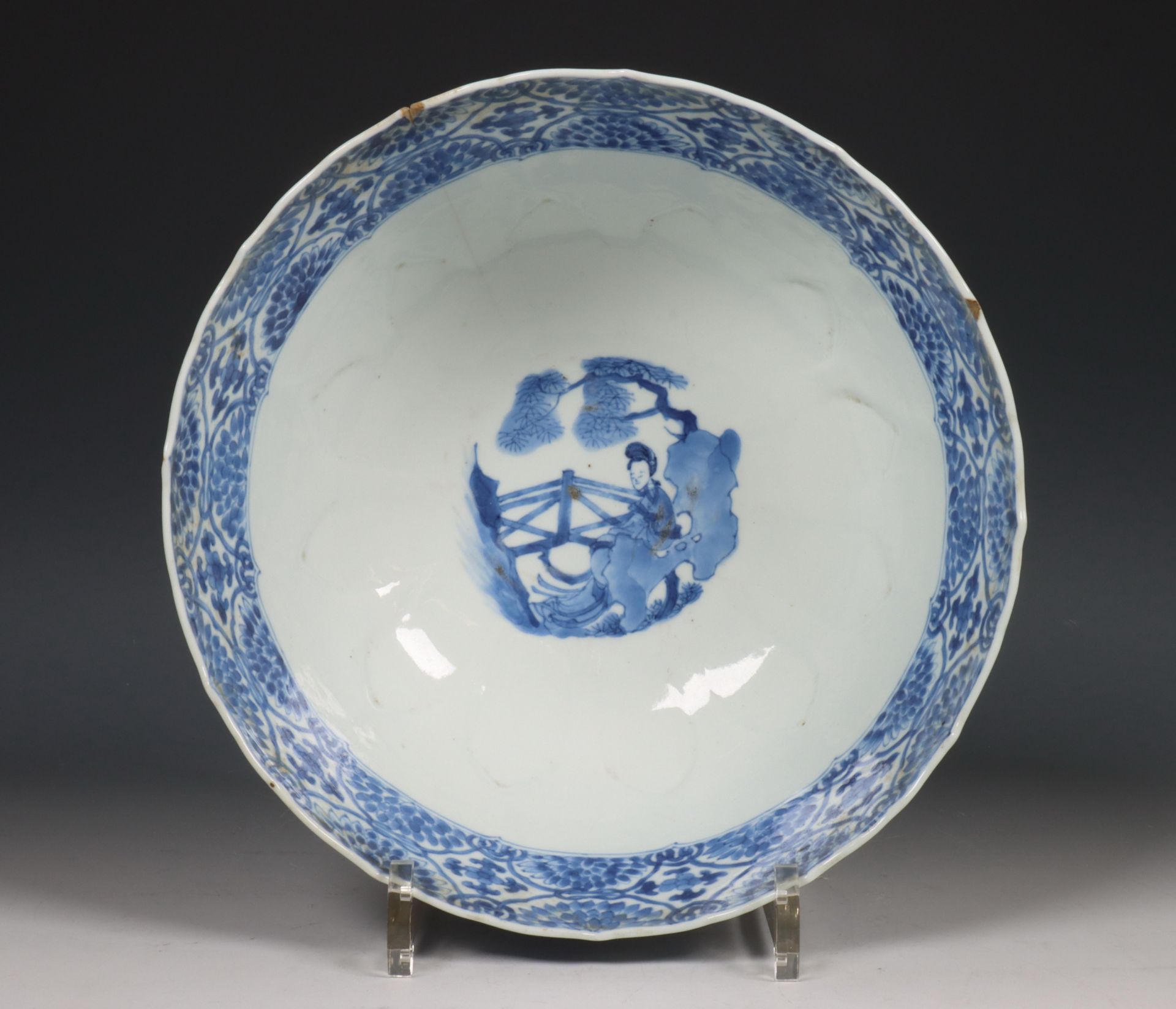 China, blauw-wit porseleinen kom, Kangxi periode (1662-1722), - Bild 5 aus 8