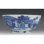 China, blauw-wit porseleinen kom, 19e eeuw,