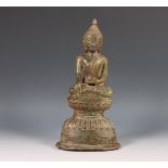 Birma, bronzen figuur van Boeddha, ca. 1900,