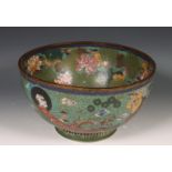 Japan, grote cloisonné kom, 19e eeuw,