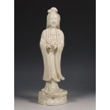 China, blanc-de-chine figuur van Guanyin, 20e eeuw,
