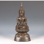 Birma, Shan-stijl bronzen figuur van Boeddha, 20e eeuw,