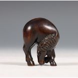 Japan, buxushouten netsuke van een grazend paard, Meiji periode (1868-1912),