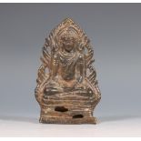 Zuidoost-Azië, bronzen reliëf van Boeddha, circa 17e eeuw,