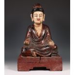 China, gelakt houten figuur van Boeddha, 20e eeuw,