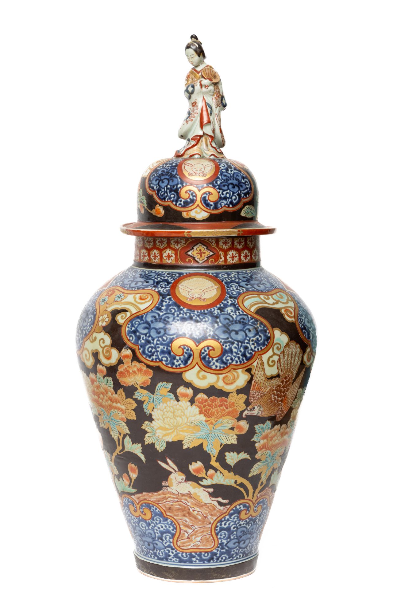 Japan, grote Imari baluster dekselvaas, Meiji periode (1868-1912),