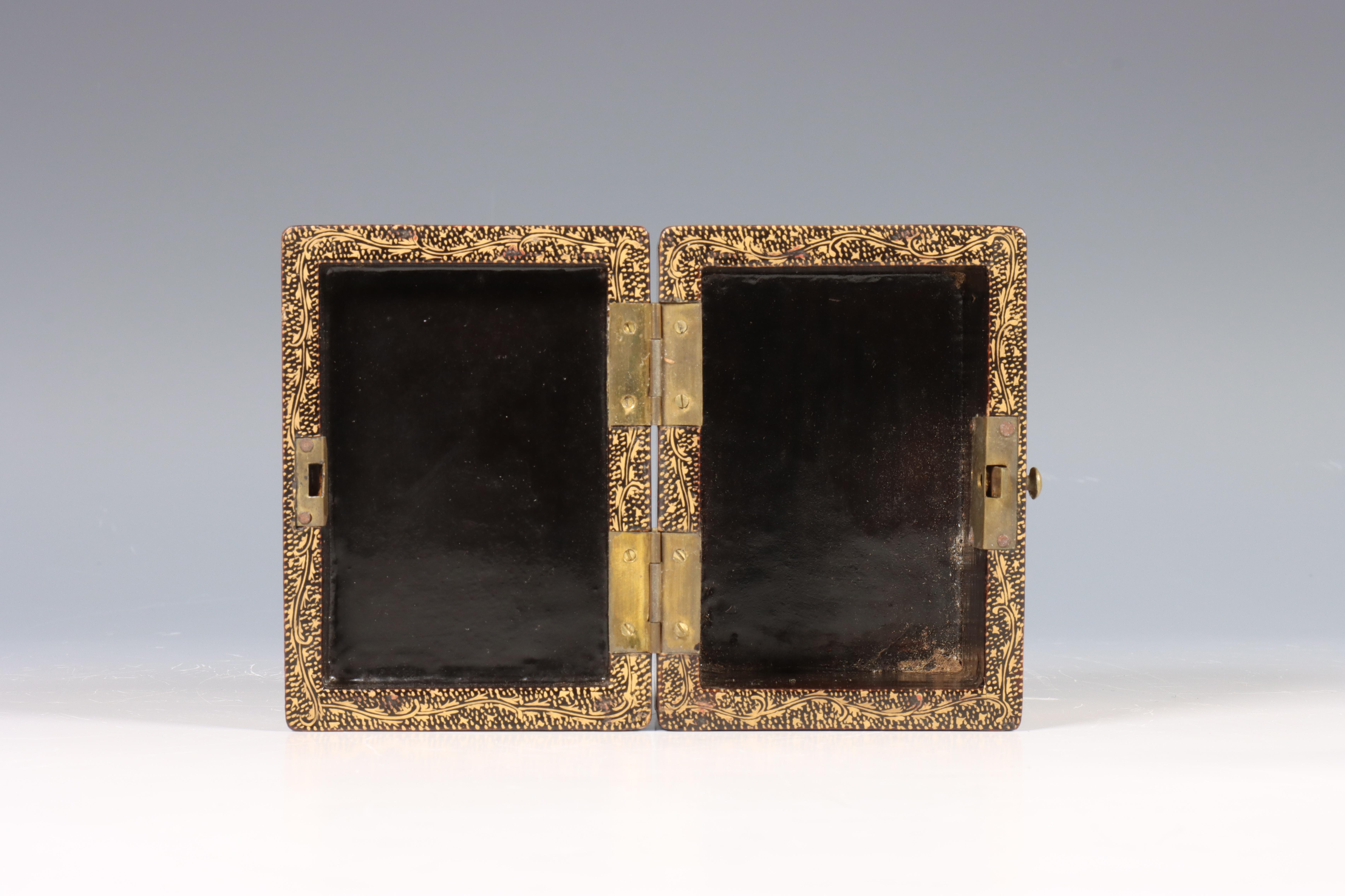 China, export zwart- en goud gelakt doosje, 19e eeuw, - Image 5 of 8