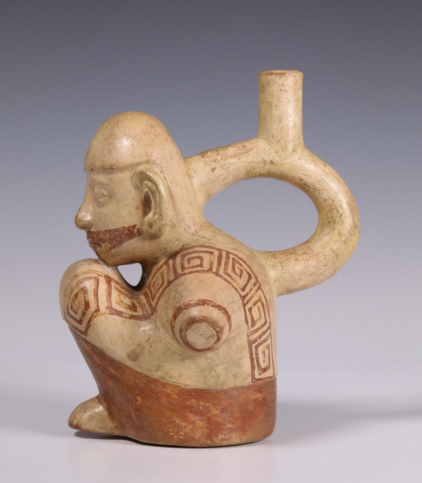 Peru, Moche, a terracotta stirrup-spout vessel, 200-800 AD - Bild 6 aus 6