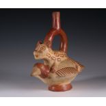 Peru, Moche, a stirrup-spout vessel, 500-800 AD,