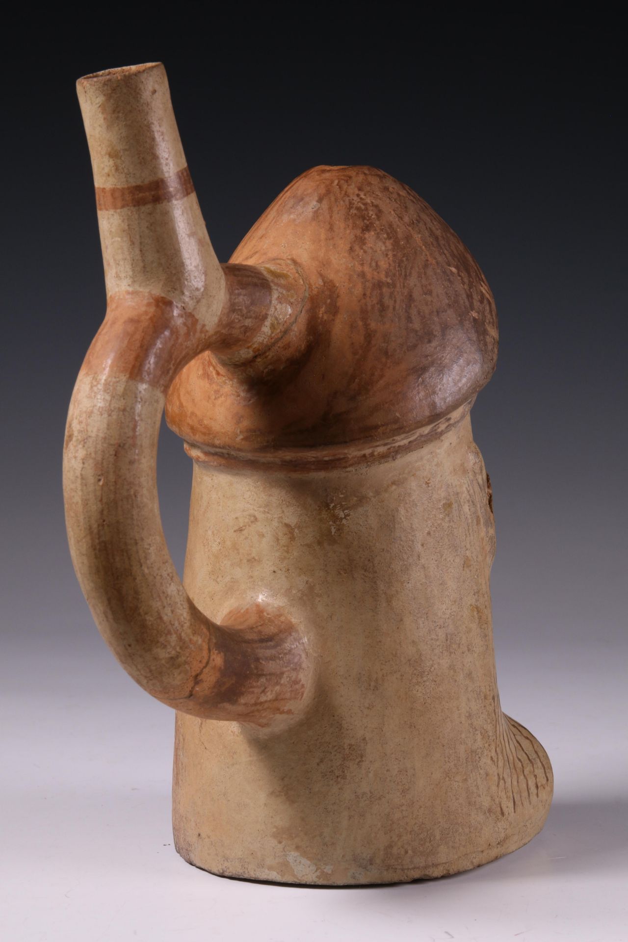 Peru, Moche, terracotta stirrup-spout vessel in the shape of a phallus figure, 500-800 AD - Image 8 of 14