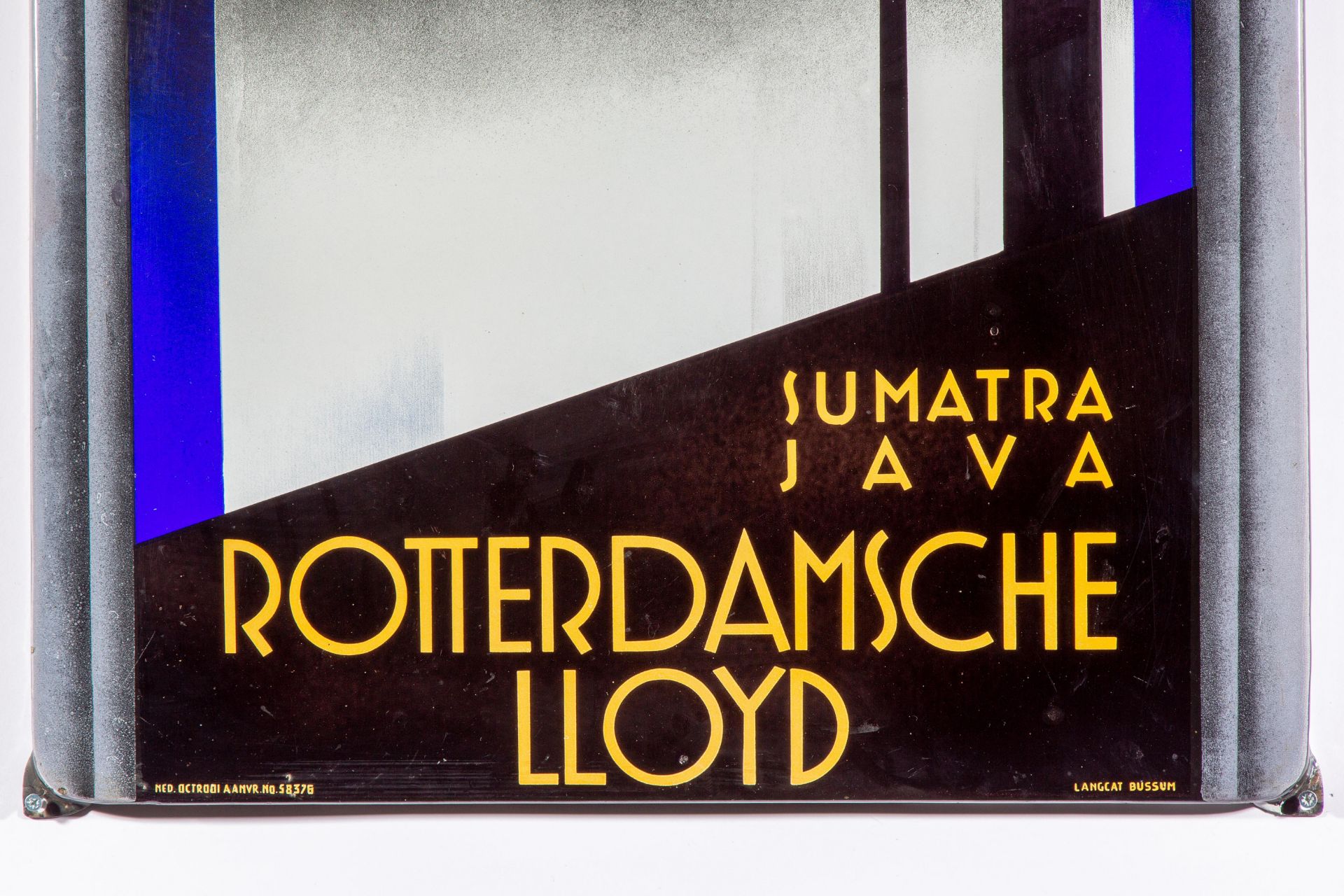 Johann Anton Willebrord von Stein (1886-1965), Emaille plaquette 'Sumatra Java Rotterdamsche Lloyd', - Image 6 of 6