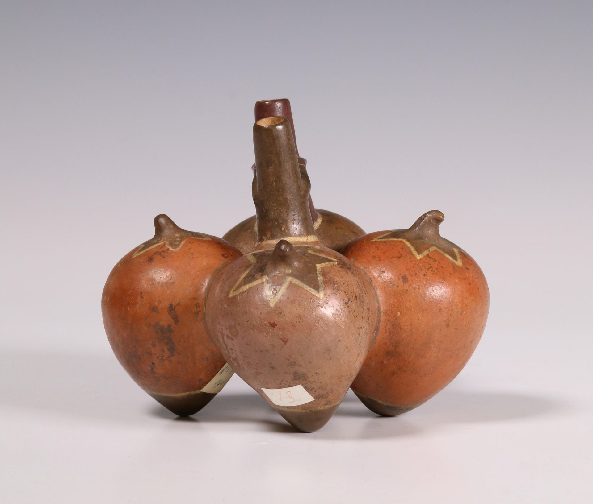 Peru, Nazca, a terracotta double spout vessel, 500-800 AD; - Image 3 of 6