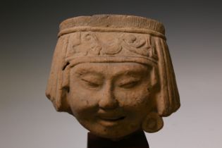 Mexico, Vera Cruz, a buste of a smiling lady, soriente, 7th-9th century