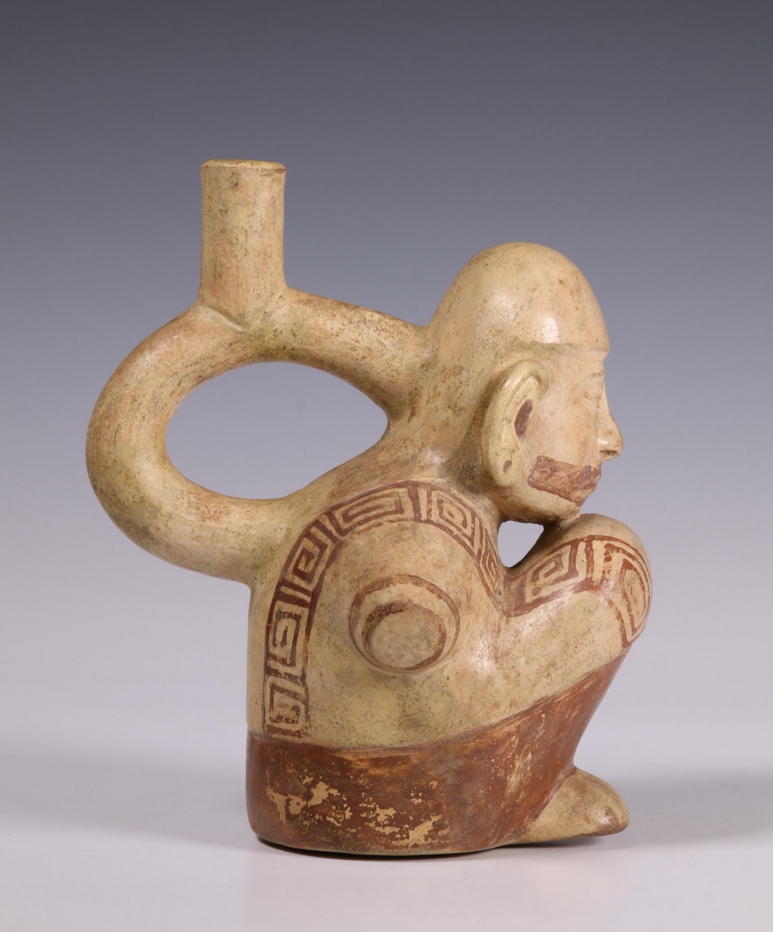 Peru, Moche, a terracotta stirrup-spout vessel, 200-800 AD - Bild 4 aus 6