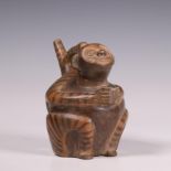 Peru, earthenware spout vessle-flute, Viru culture, ca. 400-600 AD;