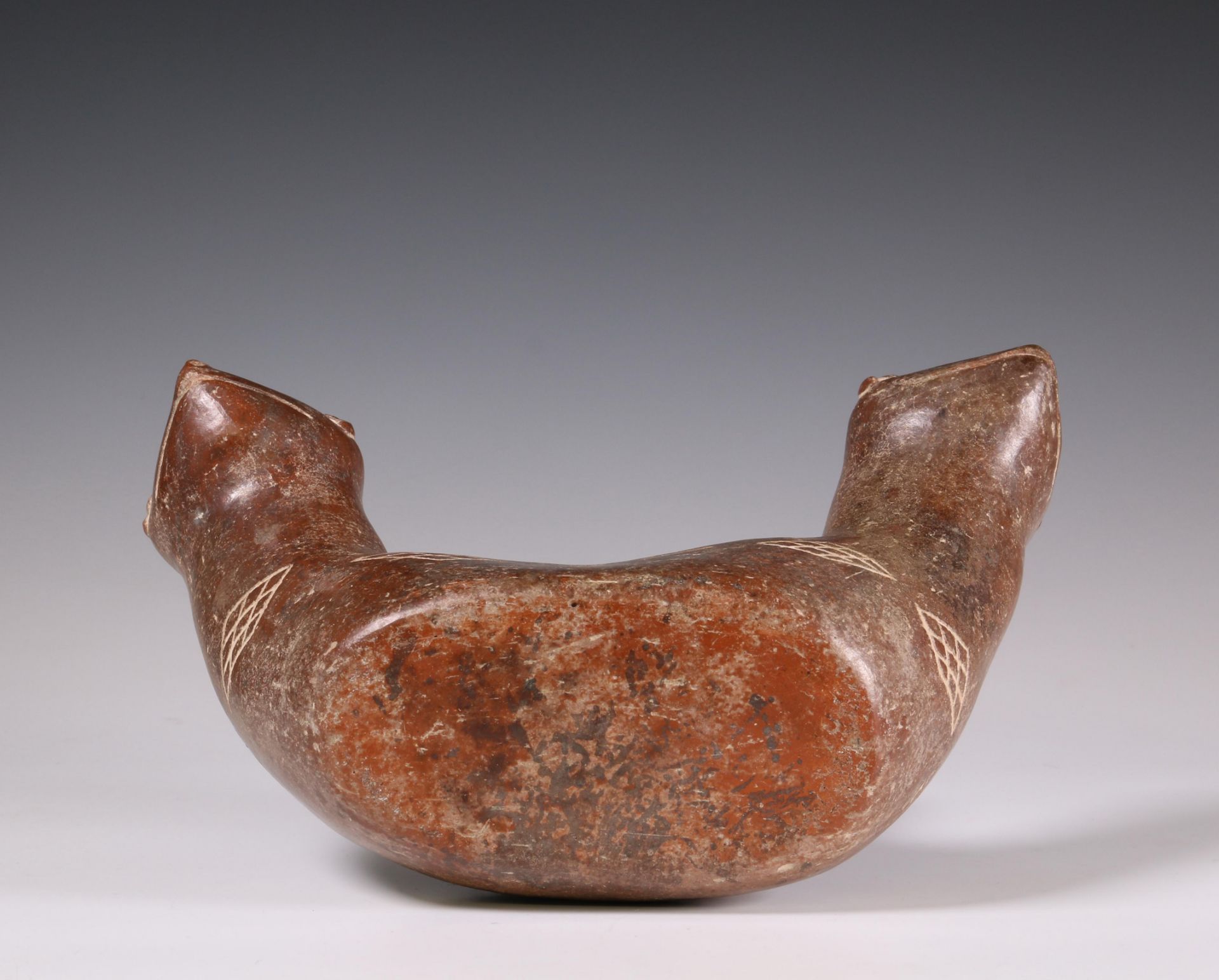 Colima, terracotta pot on three legs and a pot with a handle, possibly Aztek. - Image 11 of 13