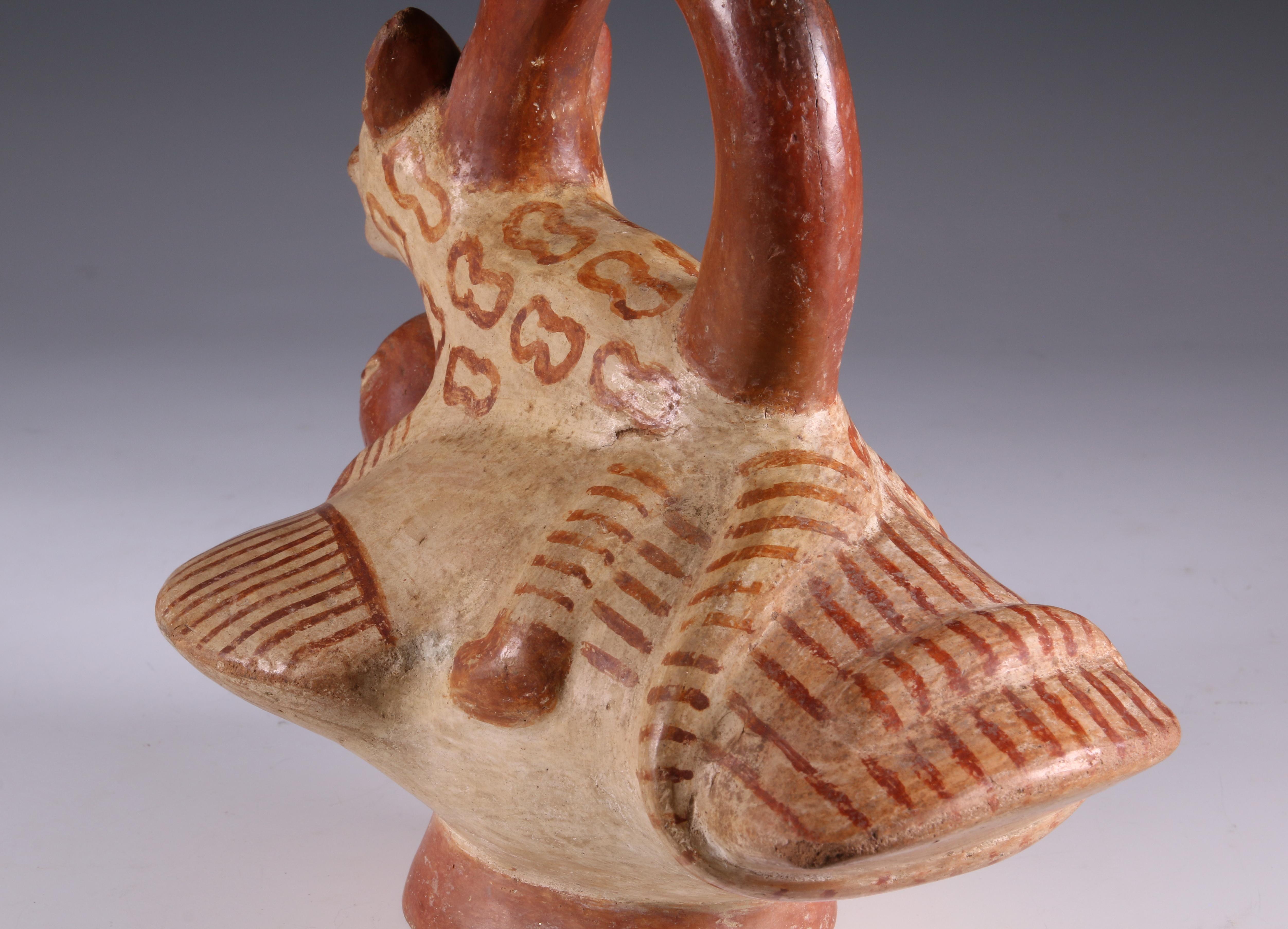 Peru, Moche, a stirrup-spout vessel, 500-800 AD, - Image 2 of 8