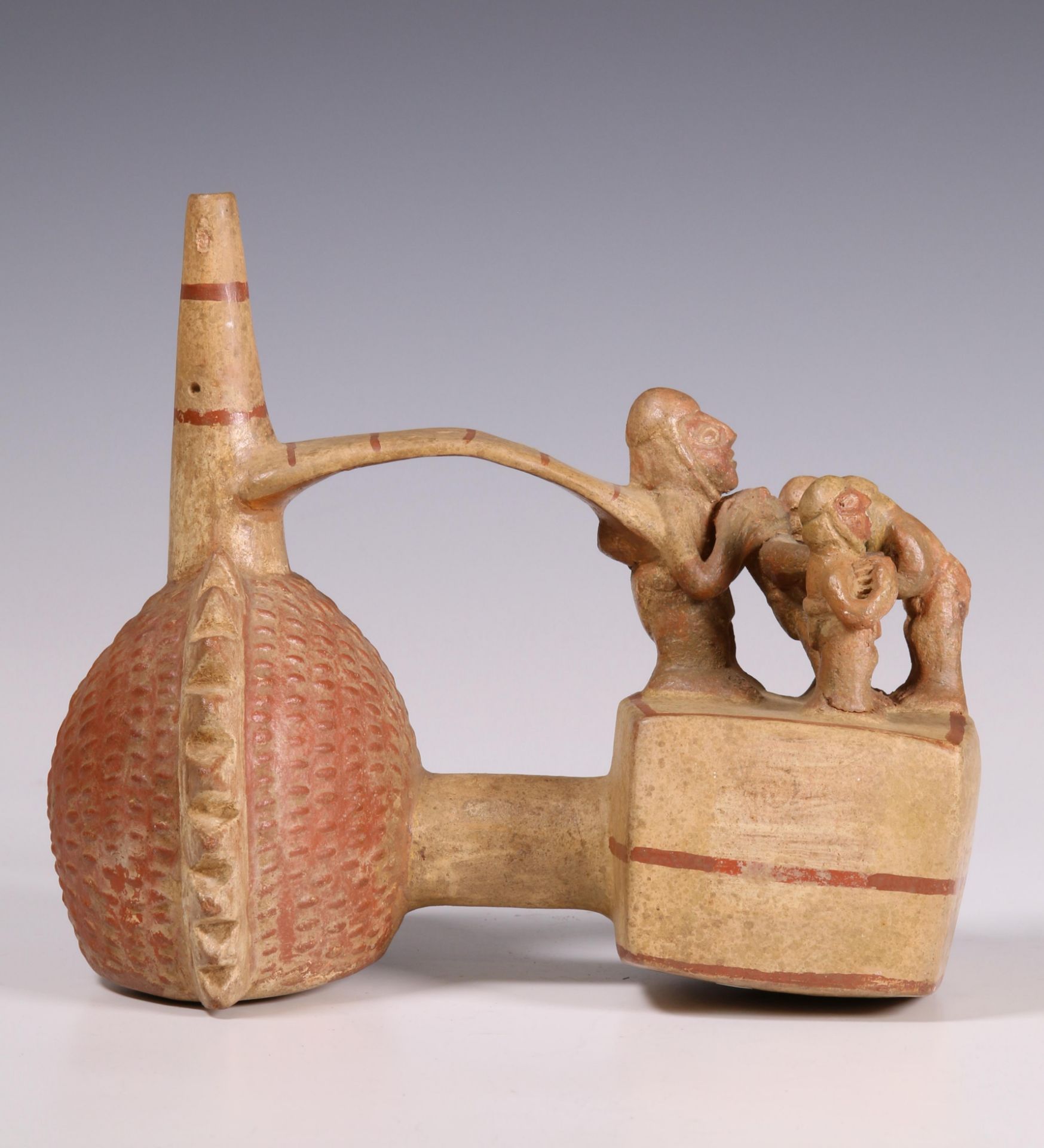 Peru, Lambayeque, a double chamber stirrup-spout vessel, 800-1200 AD - Bild 4 aus 6