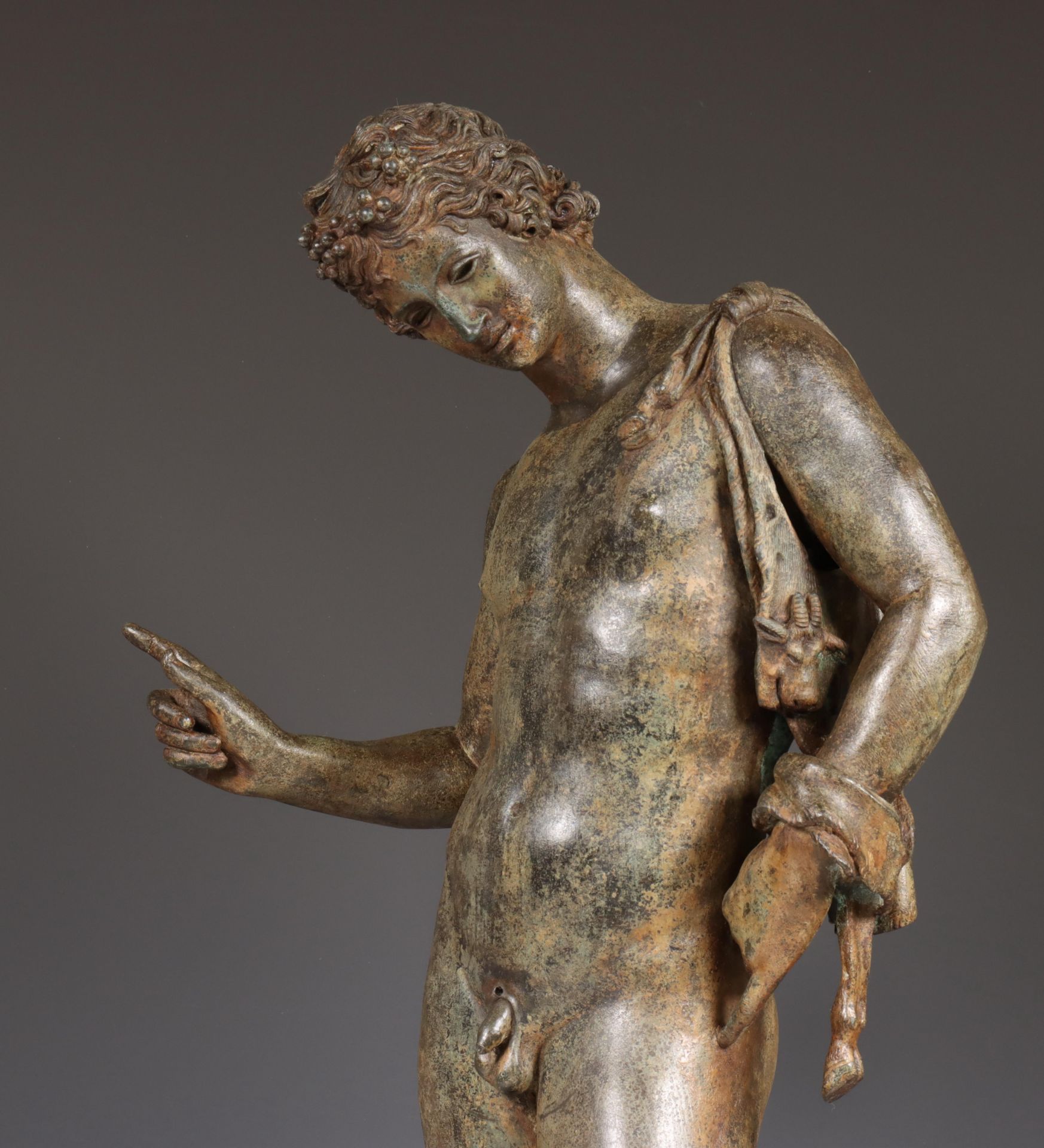 Italië, grand tour, bronzen gepatineerd sculptuur, Narcissus, 19e eeuw. - Bild 6 aus 10