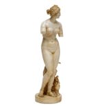 Italie, wit marmeren sculptuur, Venus, 19e eeuw.