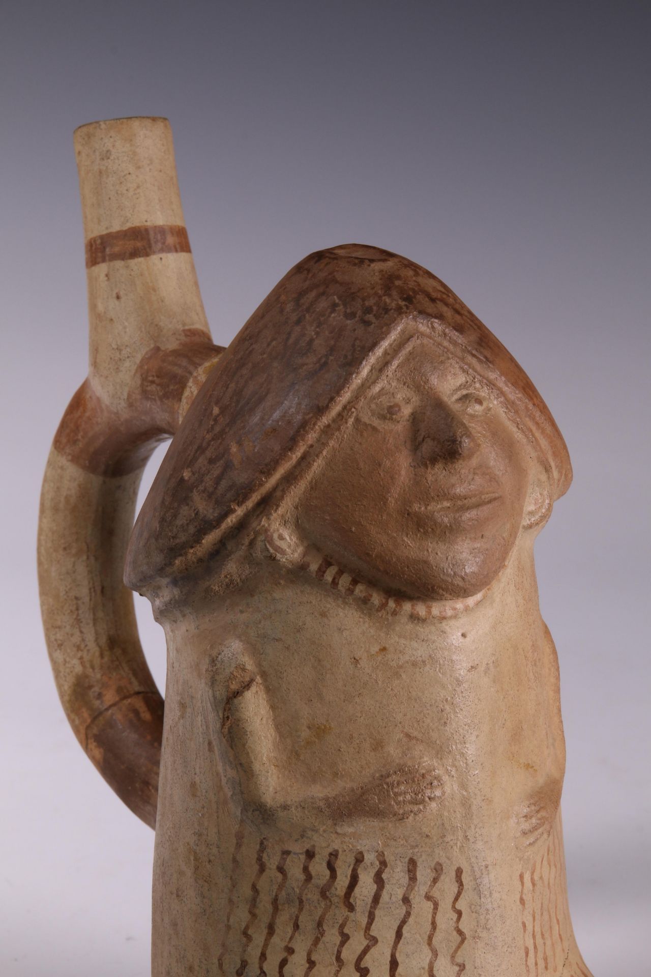 Peru, Moche, terracotta stirrup-spout vessel in the shape of a phallus figure, 500-800 AD - Bild 13 aus 14