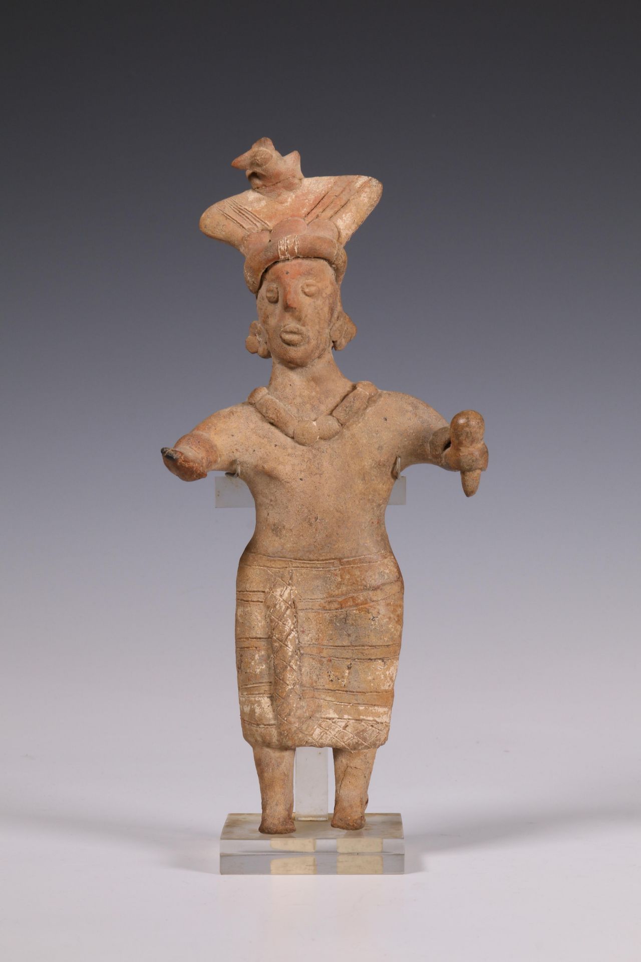 Mexico, Jalisco, standing terracotta priest slab figure, 100 BC-250 AD - Bild 3 aus 6