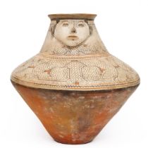 Peruvian Amazone, Shipibo Indians, large pottery vessel-storage bowl, 20th century