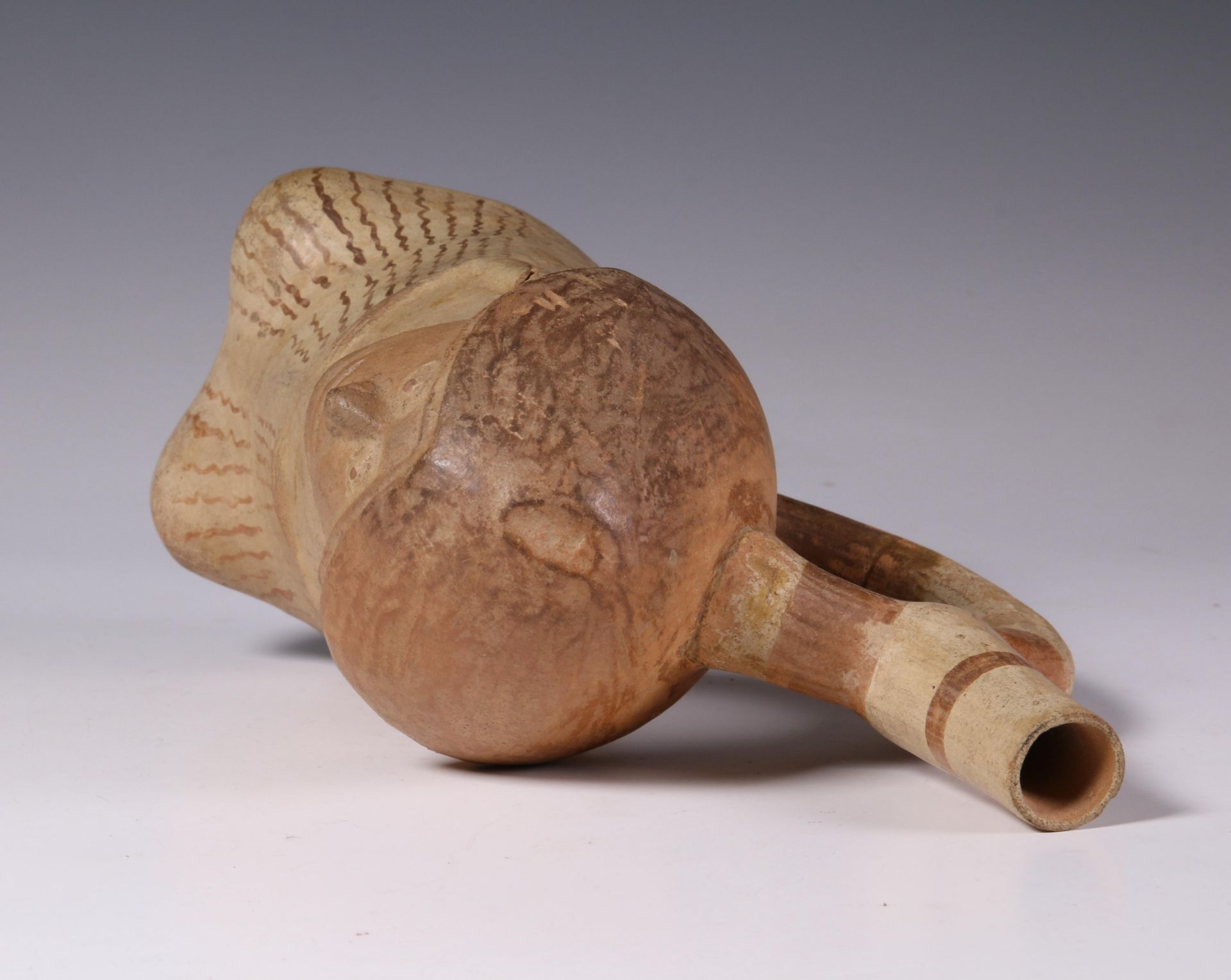 Peru, Moche, terracotta stirrup-spout vessel in the shape of a phallus figure, 500-800 AD - Image 10 of 14