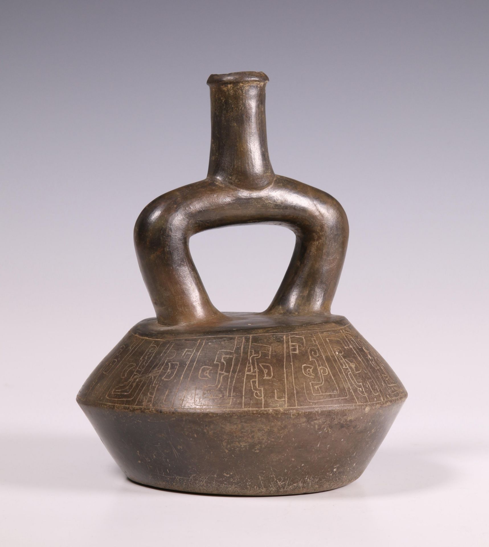 Peru, Moche, black terracotta vessel, ca. 200-800 AD