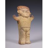 Peru, Chancay, molded terracotta standing figure, 1000-1470,