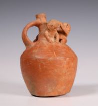 Peru, Salinar, red terracotta jug, 200 BC - 200 AD,