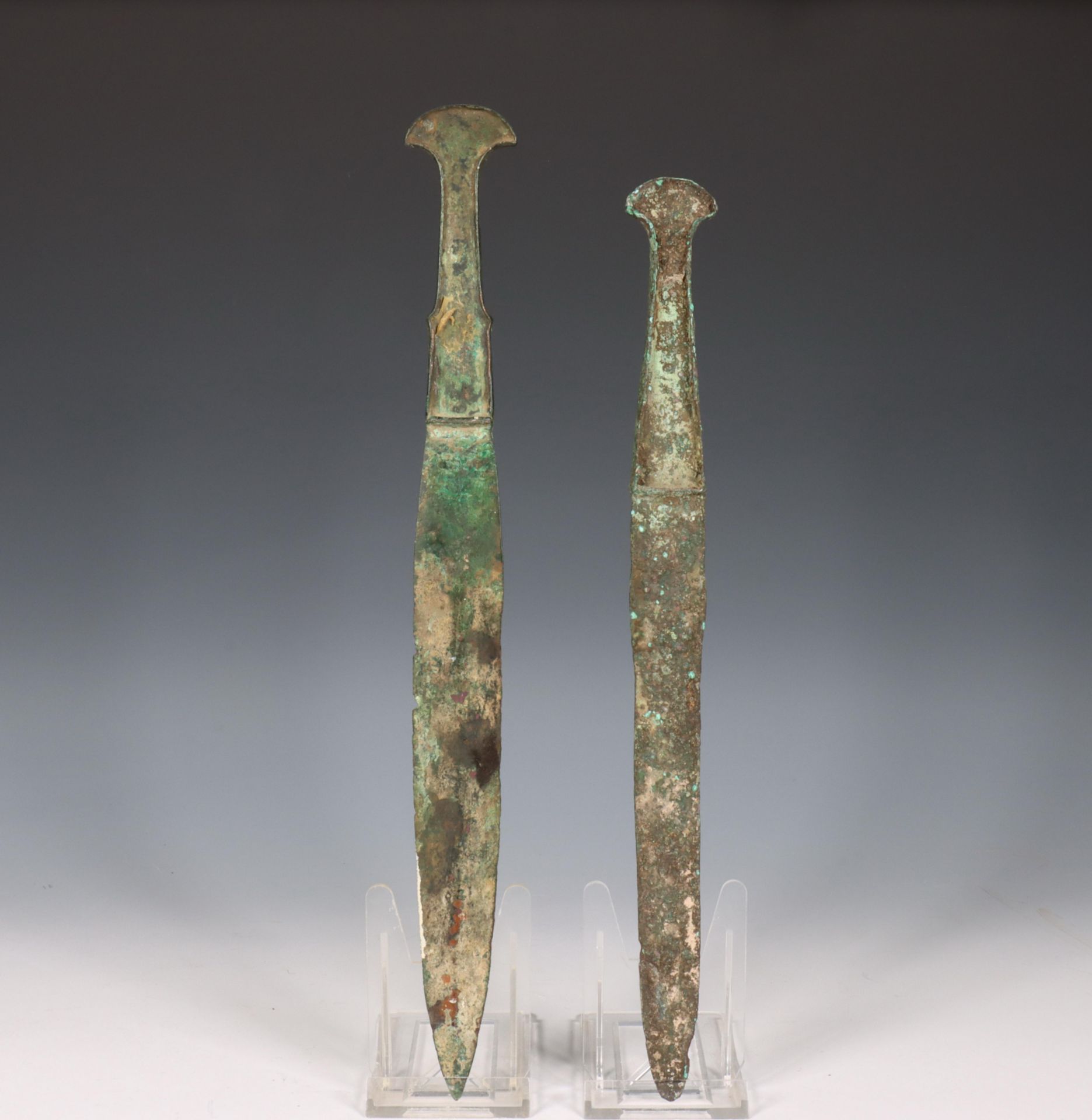 Luristan, two bronze ceremonial daggers, ca. 800 BC.
