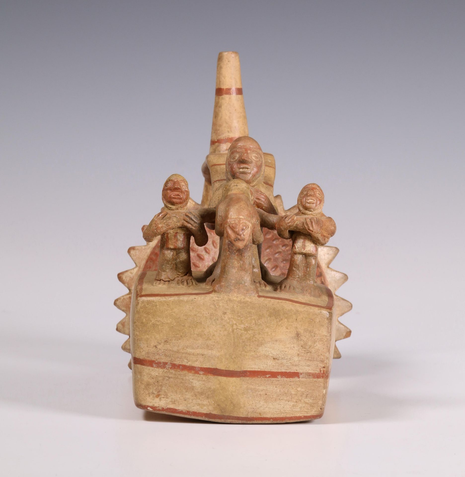 Peru, Lambayeque, a double chamber stirrup-spout vessel, 800-1200 AD - Bild 3 aus 6