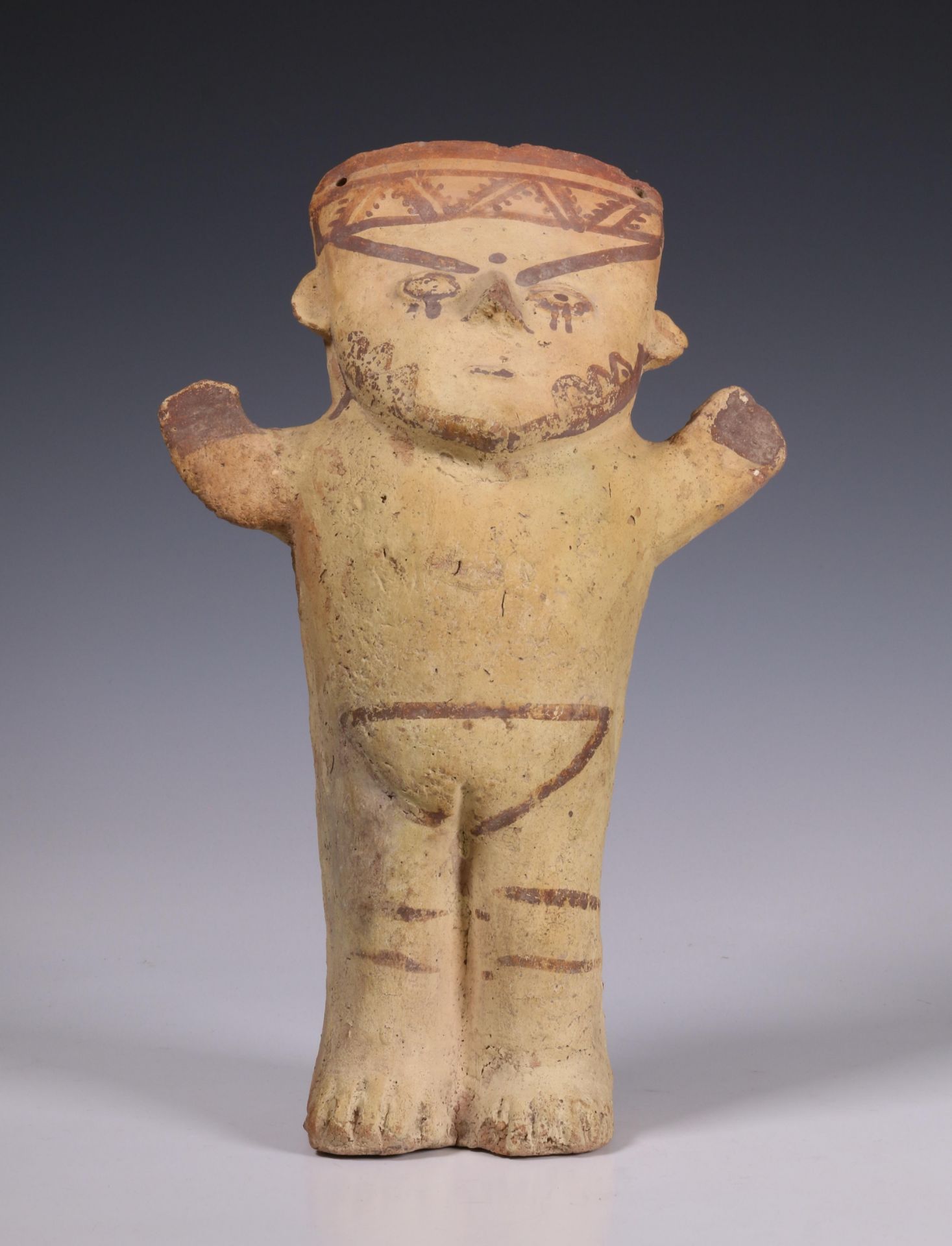 Peru, Chancay, molded terracotta standing figure, 1000-1470, - Bild 3 aus 6