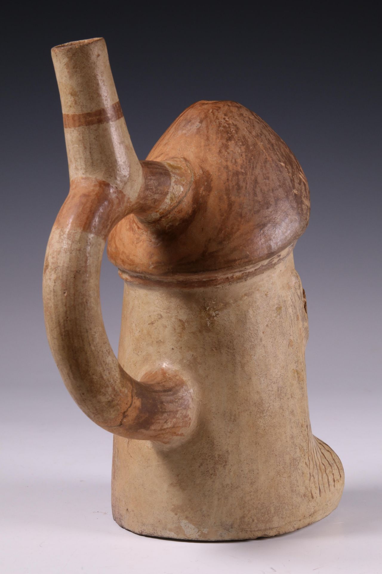 Peru, Moche, terracotta stirrup-spout vessel in the shape of a phallus figure, 500-800 AD - Bild 11 aus 14