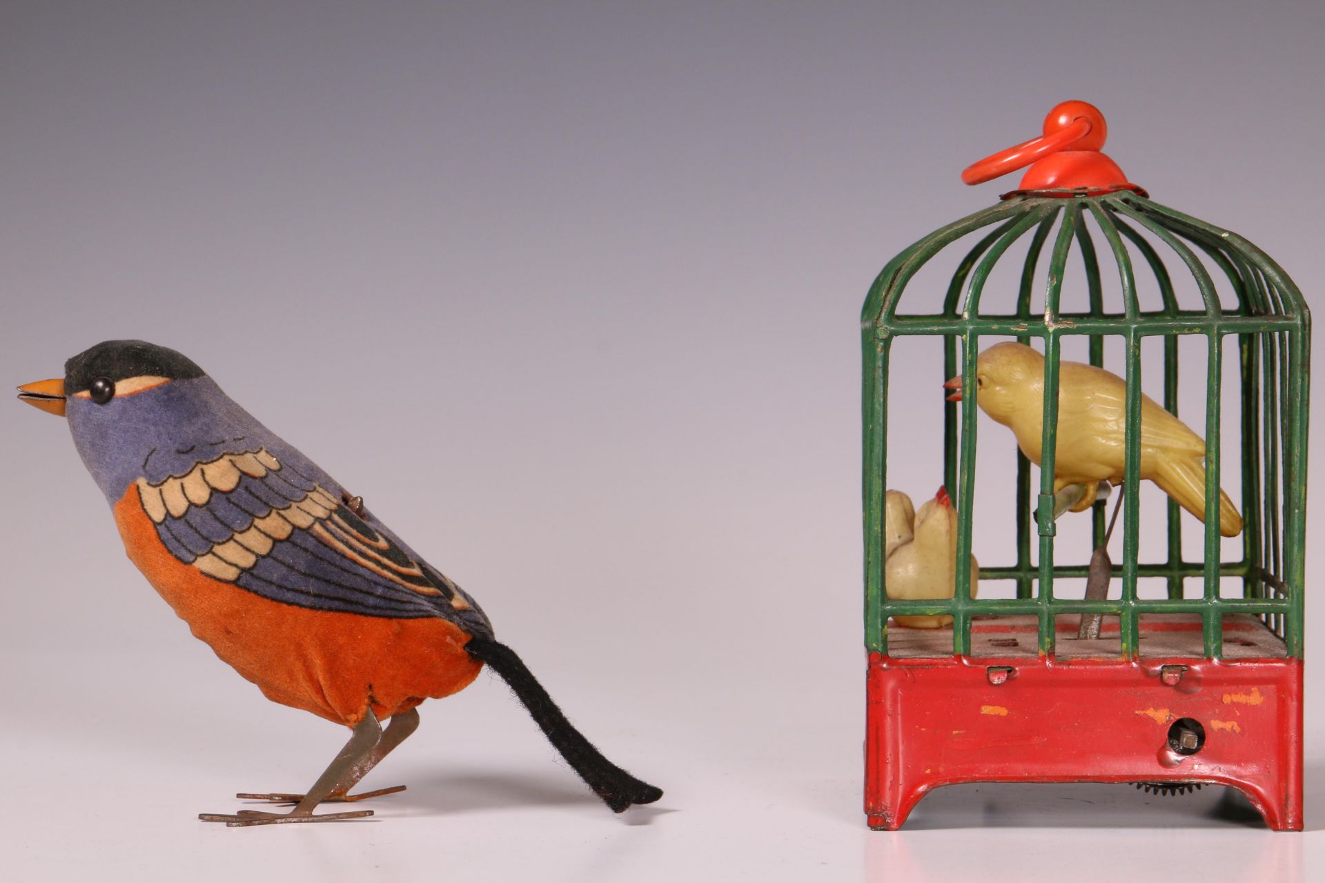 Japan, metalen vogelkooi met celluloid vogels, ca. 1930 - Bild 9 aus 9