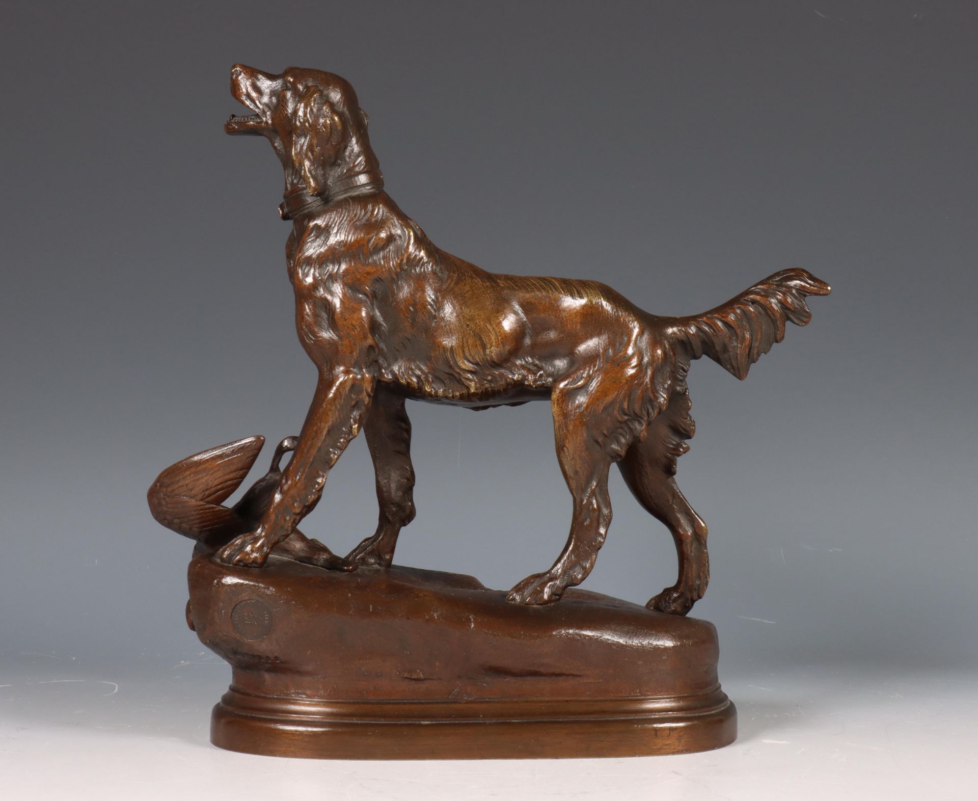 Antoine Louis Barye (1839-1882), bruin gepatineerd bronzen sculptuur, 'Eva, Grand chien debout'. 20e - Image 2 of 2