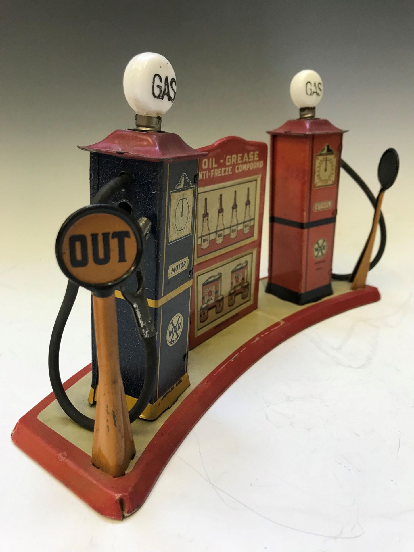 USA, dubbele benzinepomp, Marx Toys, ca. 1930 - Bild 4 aus 4