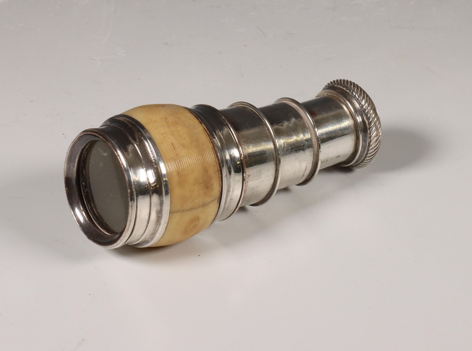 Verzilverde spyglass (monoculair), ca. 1900