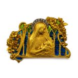 Frédéric de Vernon (1858 - 1912), 18 kt. gouden broche, Art Nouveau, ca. 1900.