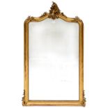 Gefacetteerde spiegel in verguld houten lijst in Rococo-stijl, 19e eeuw,