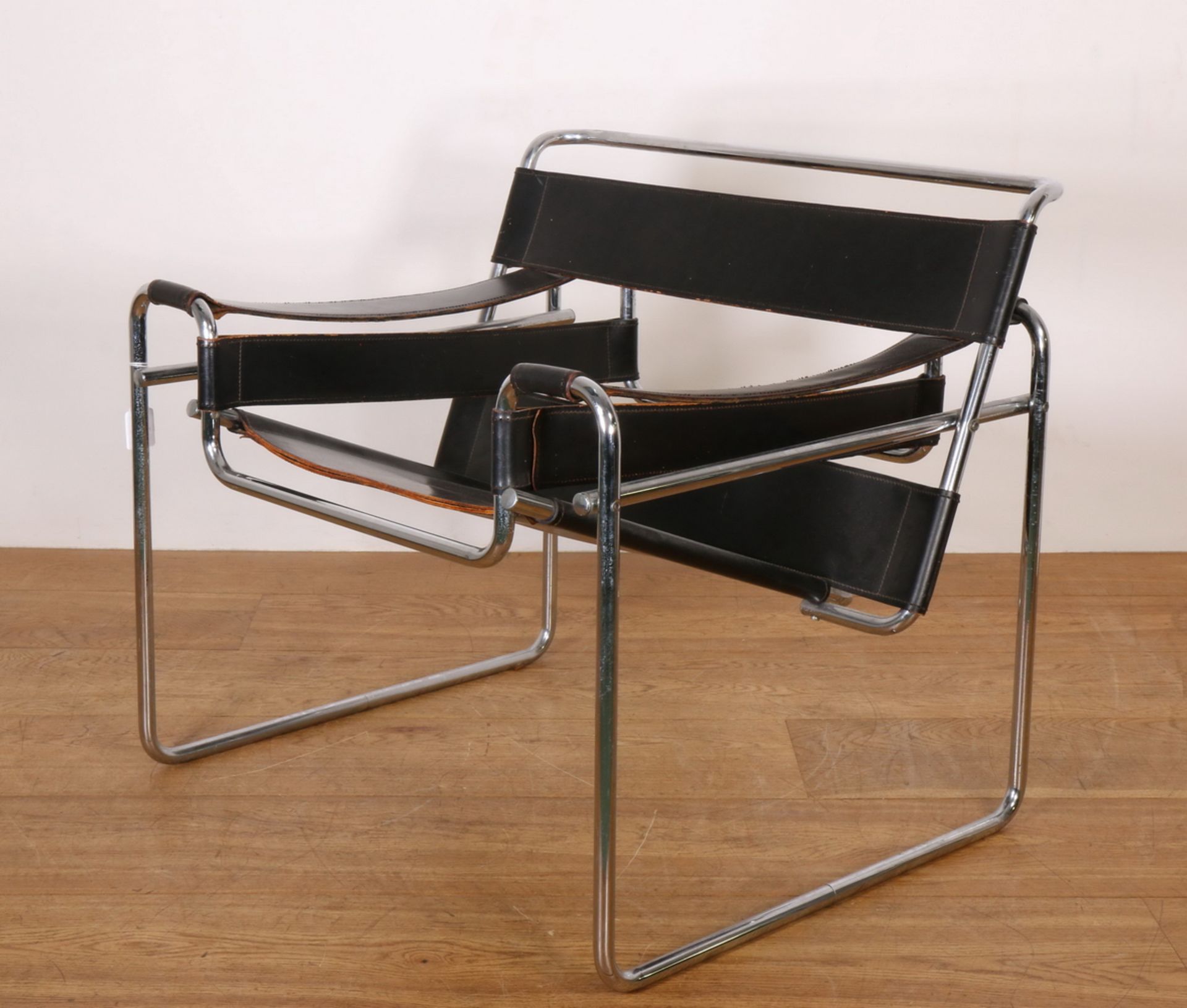 Marcel Breuer, verchroomd stalen 'Wassily' stoel (imitatie),