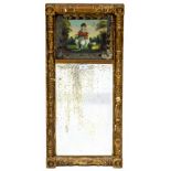 Rechthoekige spiegel in verguld houten lijst, 19e eeuw,