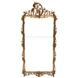 Rechthoekige spiegel in vergulde lijst, Hollands Louis XV,