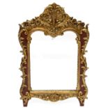 Spiegel in verguld houten lijst in Louis XV-stijl, 19e eeuw