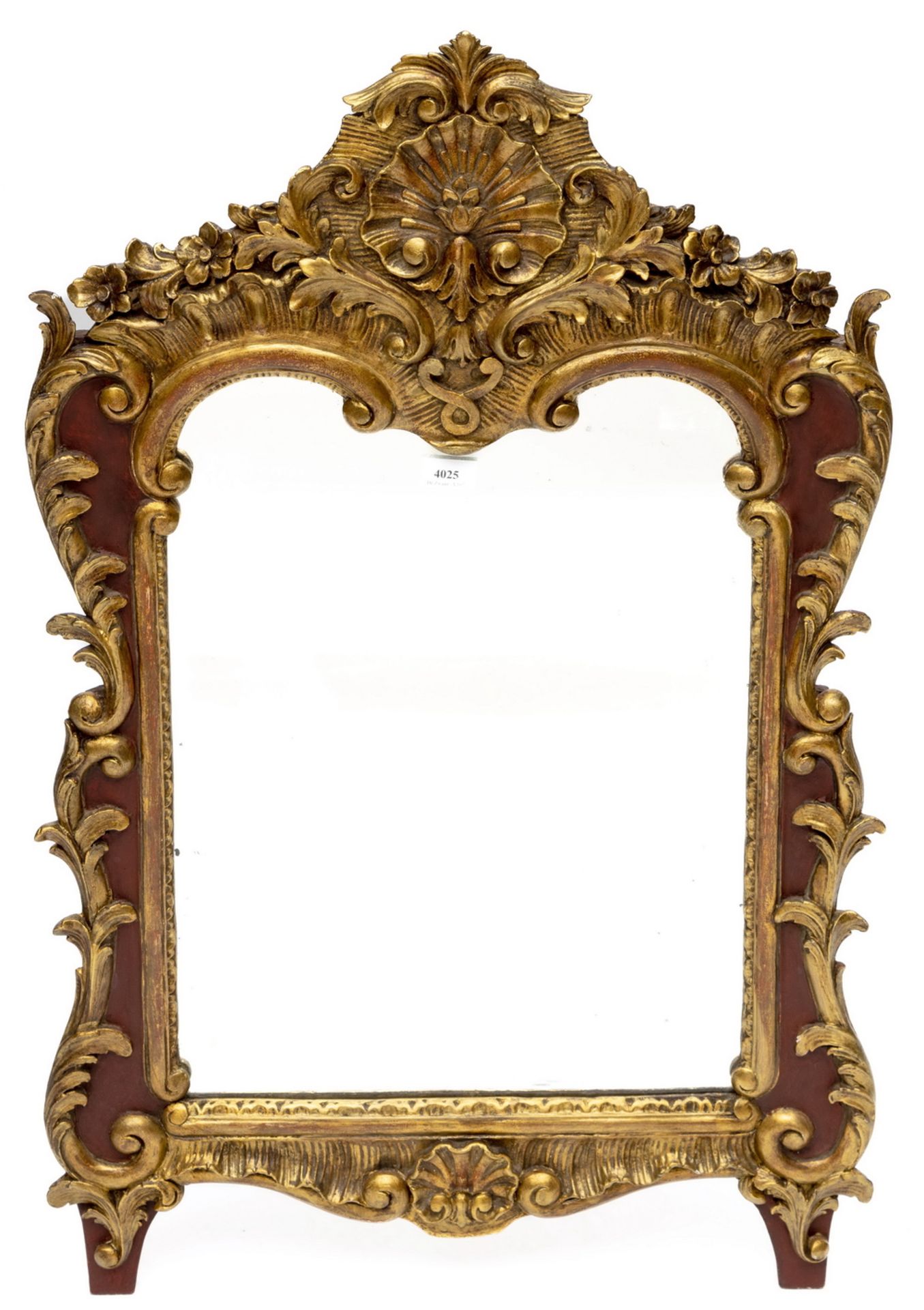 Spiegel in verguld houten lijst in Louis XV-stijl, 19e eeuw