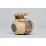 Early Corinthian oil flask, aryballos, ca. 7th century BC